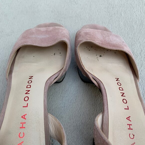 Sacha London Genuine Suede Platform Heel Sandals Sz 7.5 - Picture 15 of 16